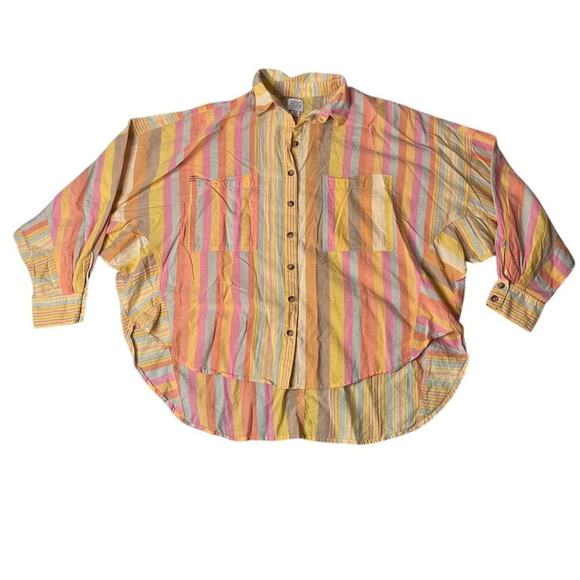 BDG Urban Outfitters Women's Striped Button-Up Shirt Size S Multicolor - Picture 1 of 15